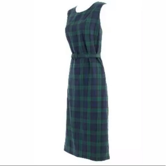 J Crew Belted Blackwatch Plaid Sheath Dress NEW - Picture 3 of 7